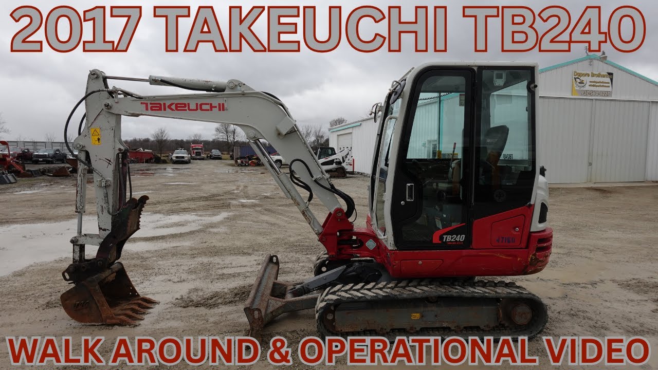 2017 Takeuchi TB240 Excavator Walk Around & Operational Video   $36,900