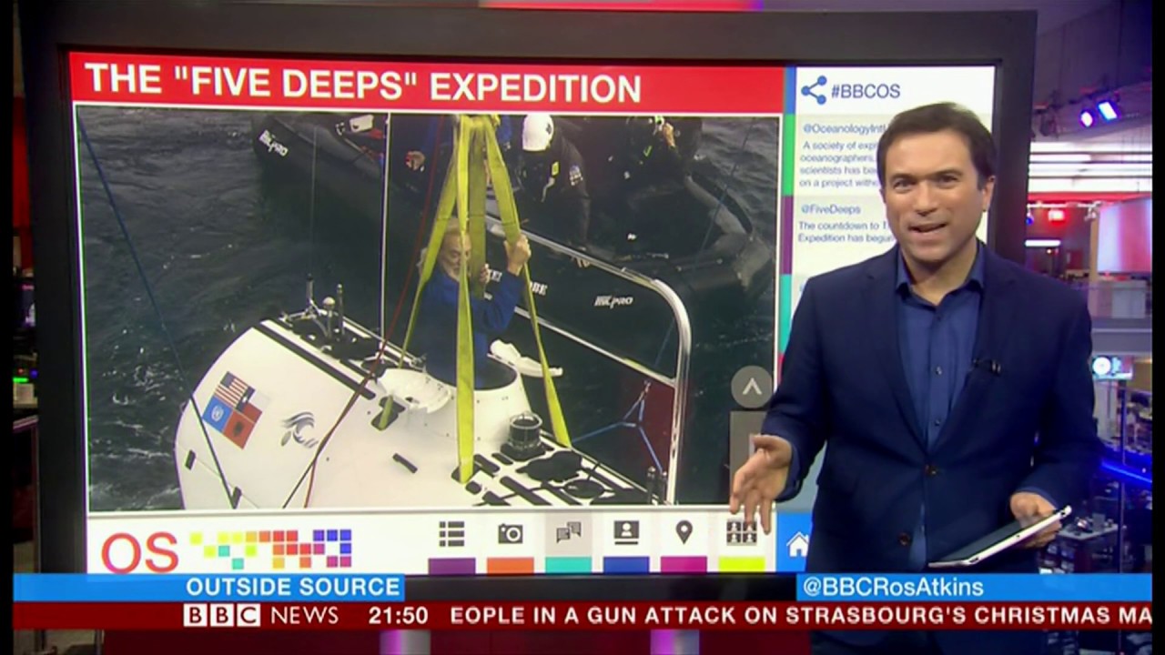 'Five Deeps' Expedition (Global Seas) - BBC News - 13th December 2018