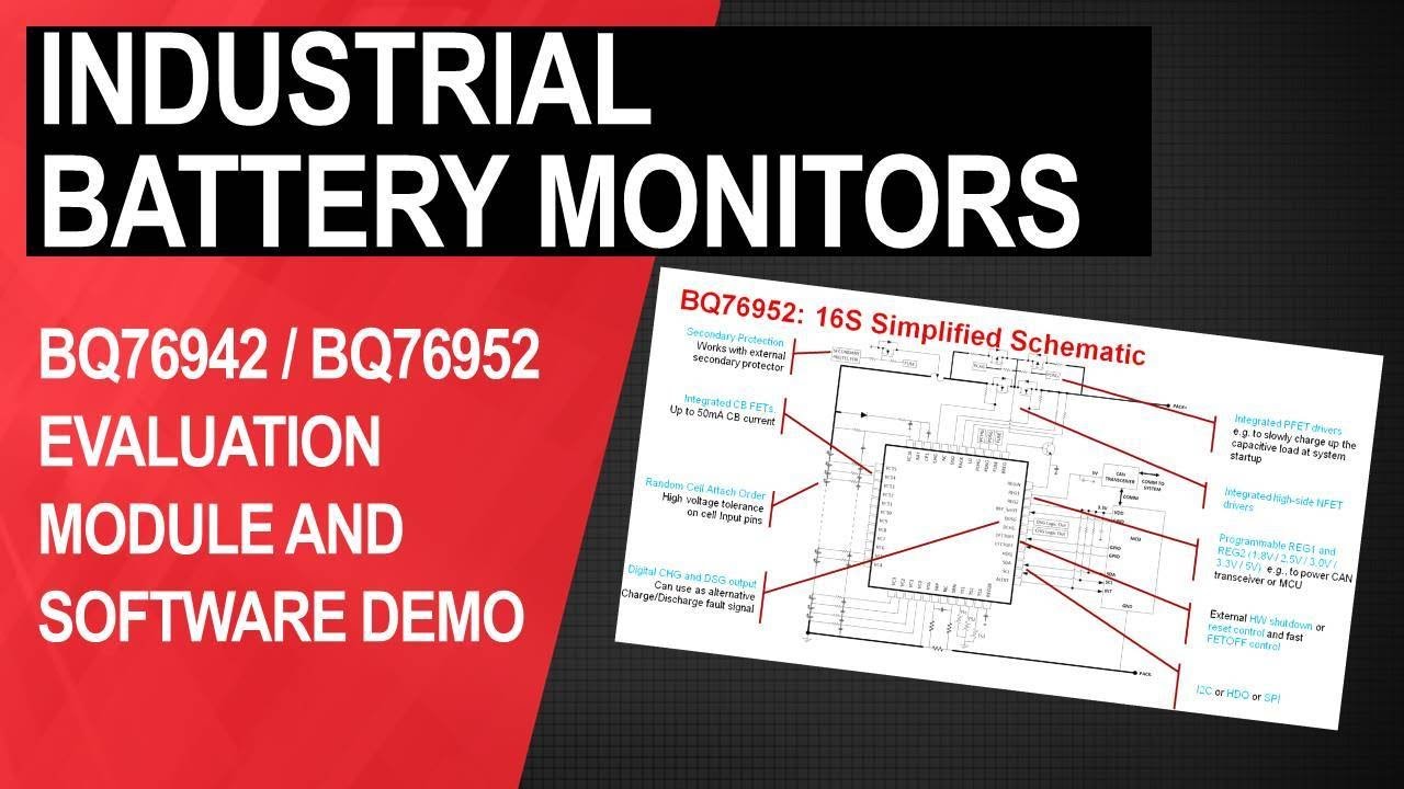 BQ76942 / BQ76952 battery monitors: Evaluation module and Battery Management Studio (BQStudio)