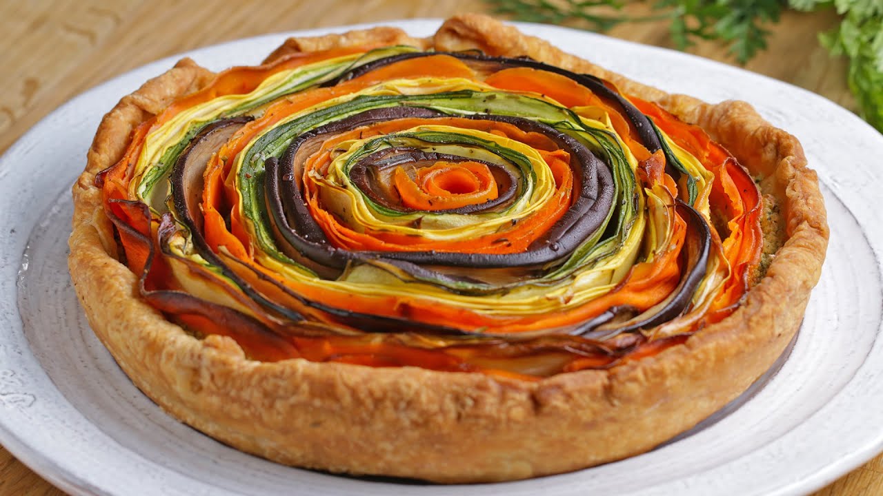 Rainbow Veggie And Pesto Tart