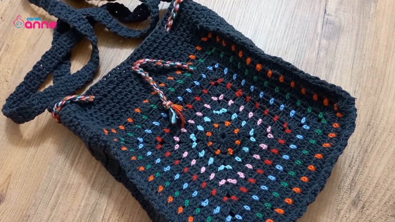 İki Motiften Çapraz Çanta Yapılışı / Beautiful knitting bag pattern