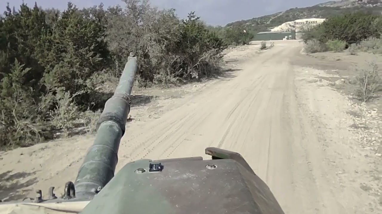 Driving a Leopard 1 tank at DriveTanks, Uvalde, TX