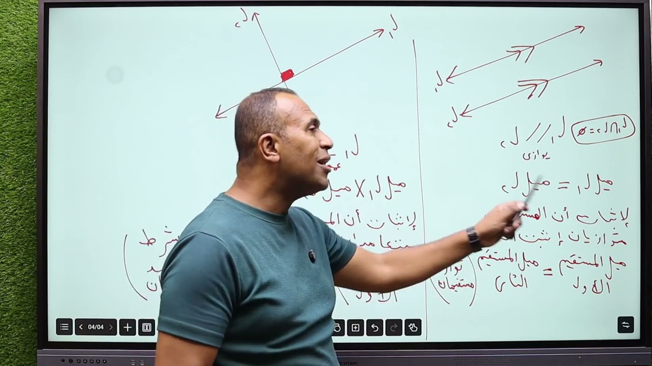 الصف الثالث الاعدادي (هندسة تحليلية ميل الخط المستقيم) ج٢