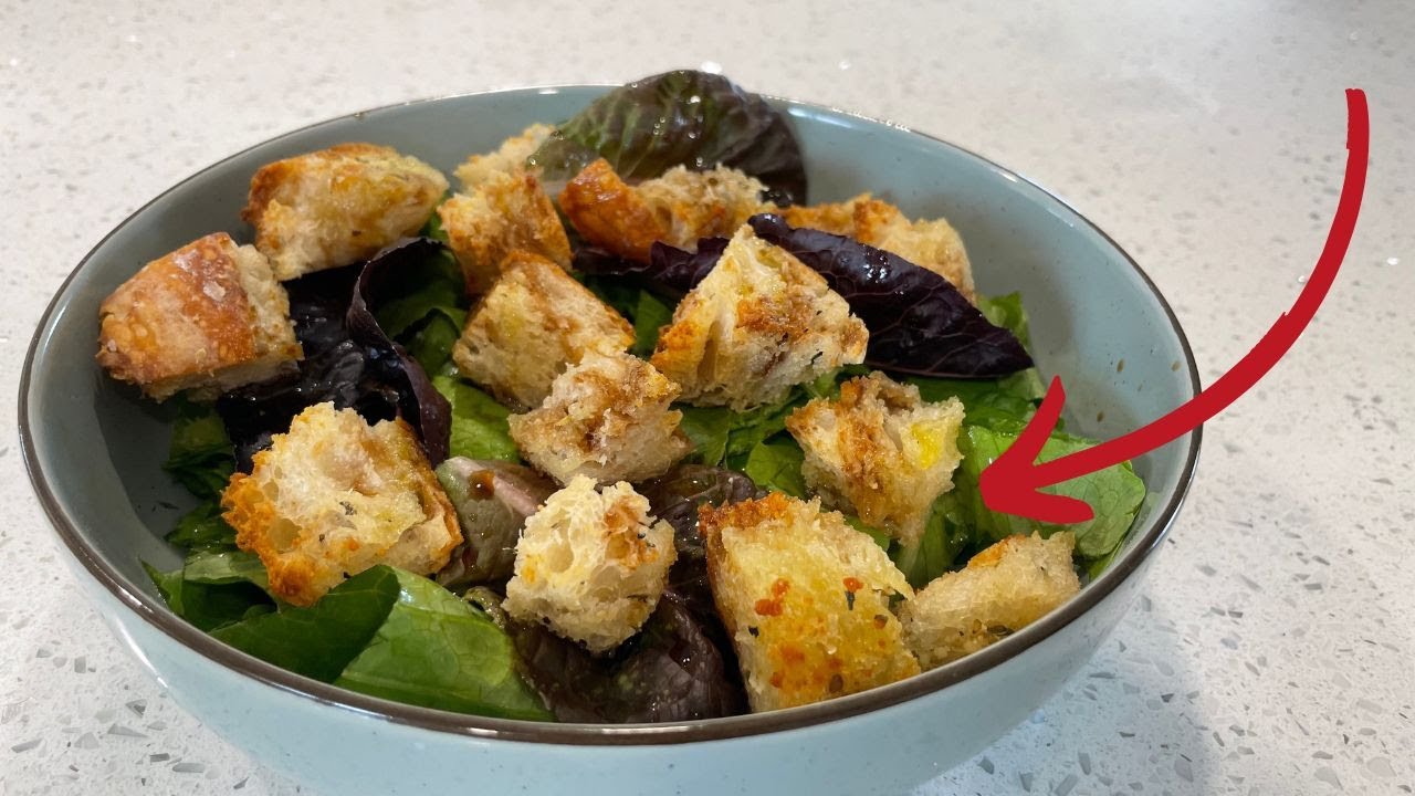 Turn leftover bread into SOURDOUGH CROUTONS