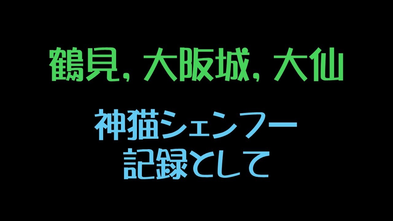 鶴見，大阪城，大仙　神猫シェンフー　記録として