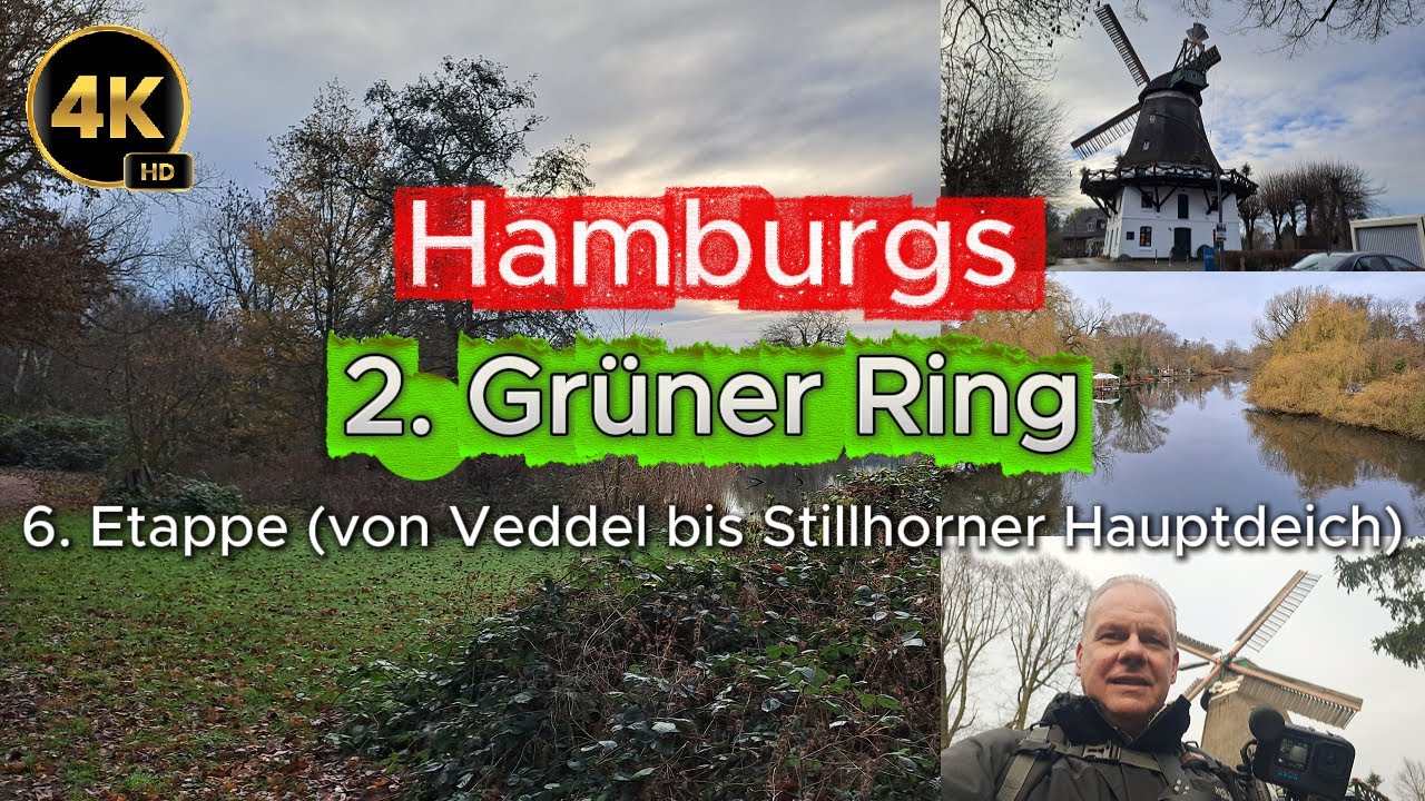 Hamburg - 2. Gr&uuml;ner Ring - 6. Etappe (von Veddel bis Stillhorner Hauptdeich) - 4K HD