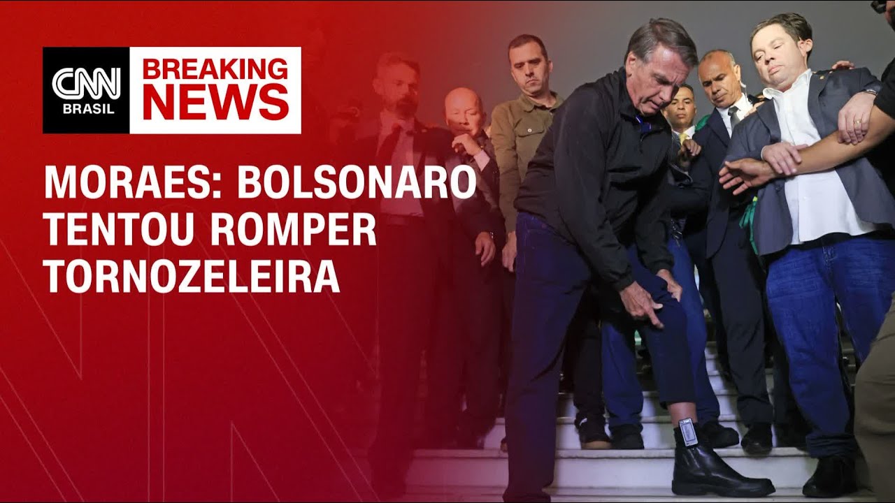 Bolsonaro tentou romper tornozeleira e tinha intenção de fuga, diz Moraes | CNN NEWSROOM