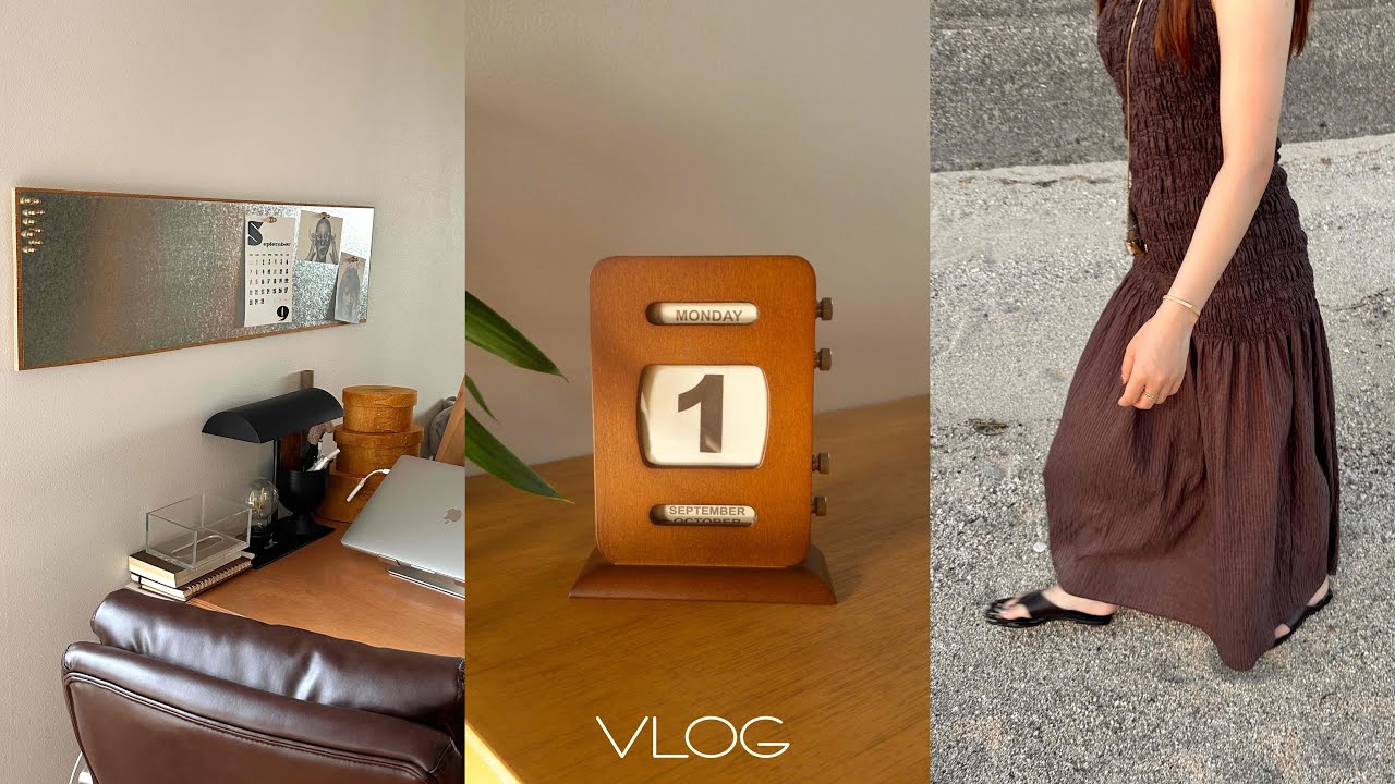 [VLOG]デスクをアップデート_ZARA HOME,余った木材でマグネット黒板/せいろで肉まん作り/陶器屋/モンチッチ海岸