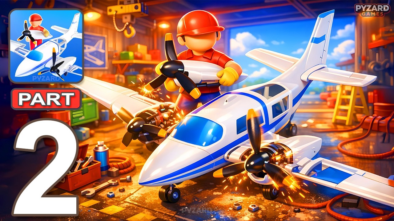 Aircraft Constructor - Gameplay Walkthrough Part 2 - Aircraft Assembly Factory Worker (Android, iOS)