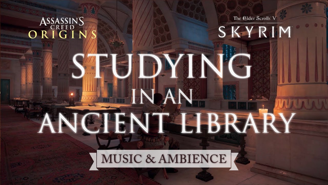 Studying in an Ancient Library | Quiet Ambience from the Library of Alexandria | Skyrim OST