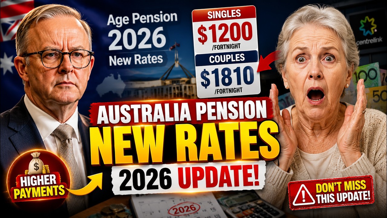 Australia Pension New Rates 2026  Singles $1200, Couples $1810 &ndash; Full Breakdown 1080p caption