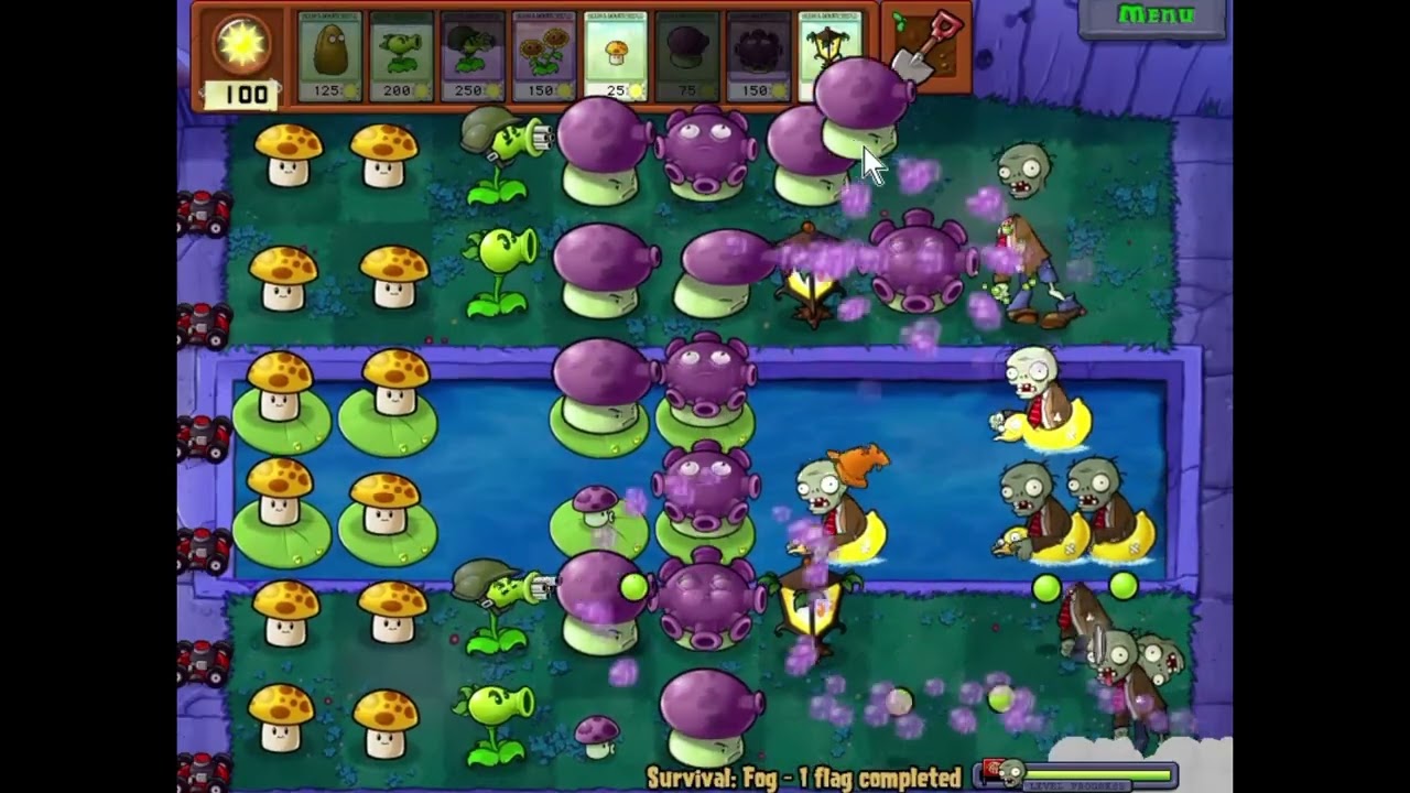 plants vs zombies Survival: Fog gameplay