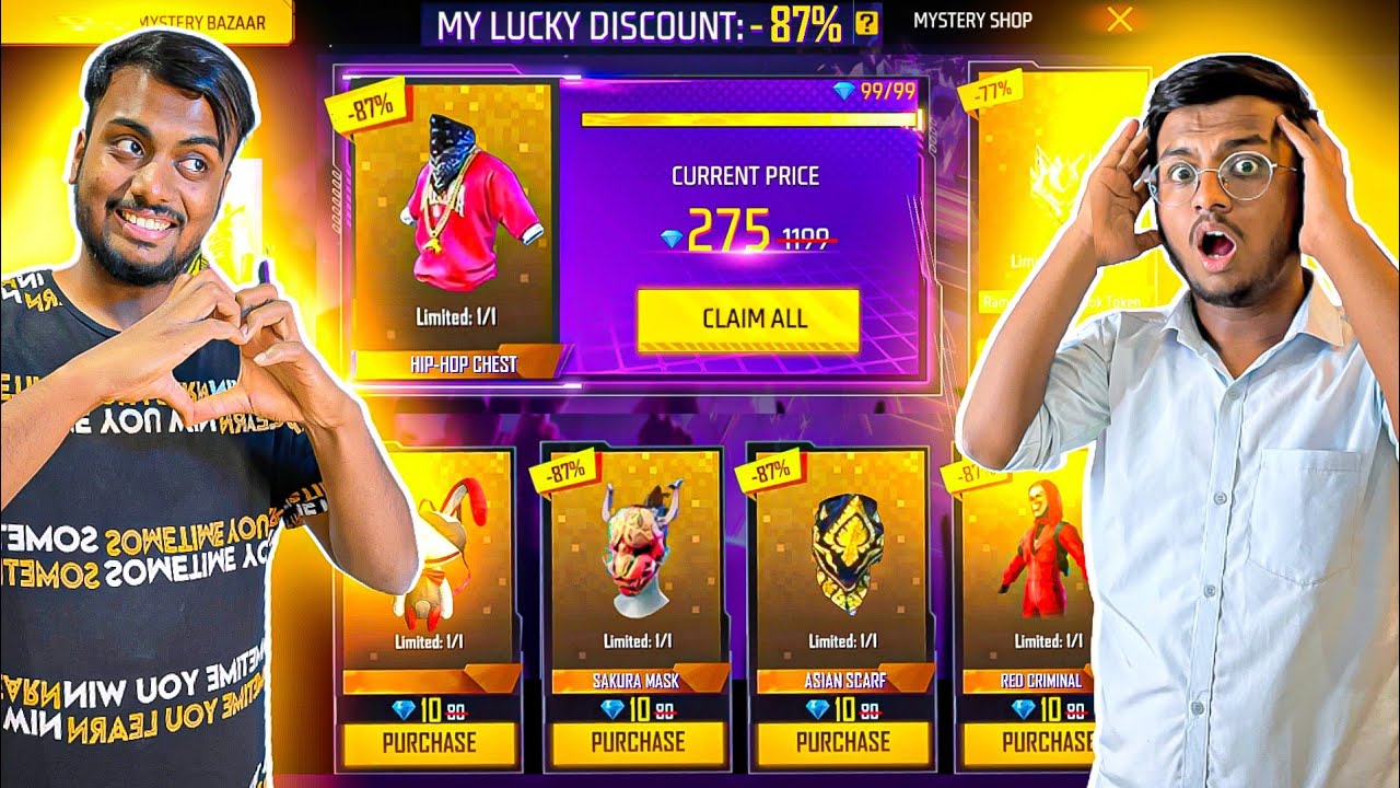 Unboxing All Bundles From Mystery Shop Challenge To My Small Brother 😱- Garena Free Fire