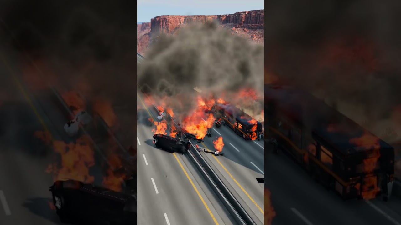 Massive Vehicle Fire Turns Highway Into a Wall of Flames! 🔥🚗