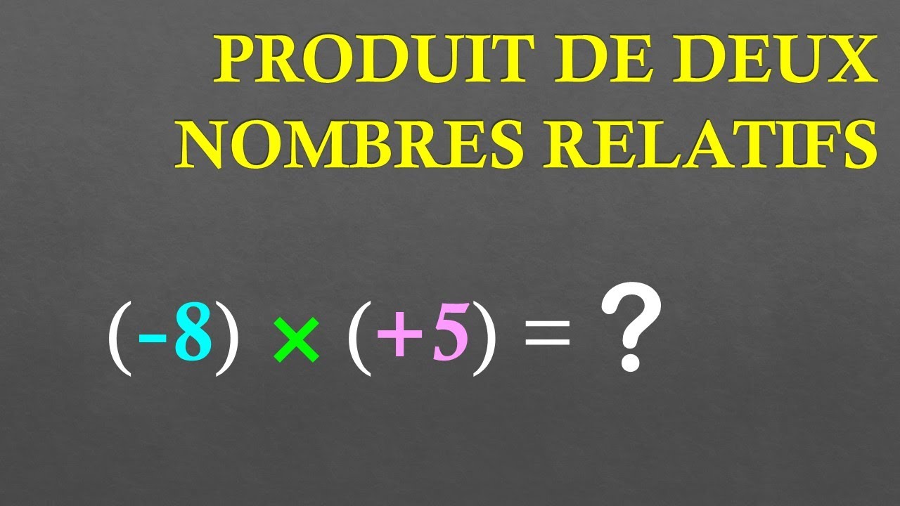 4e Produit de deux nombres relatifs