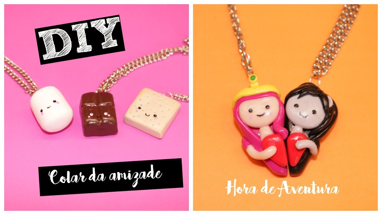 DIY: 2 IDEIAS DE COLAR DA AMIZADE  -  Friendship Necklaces Kawaii  e Geek