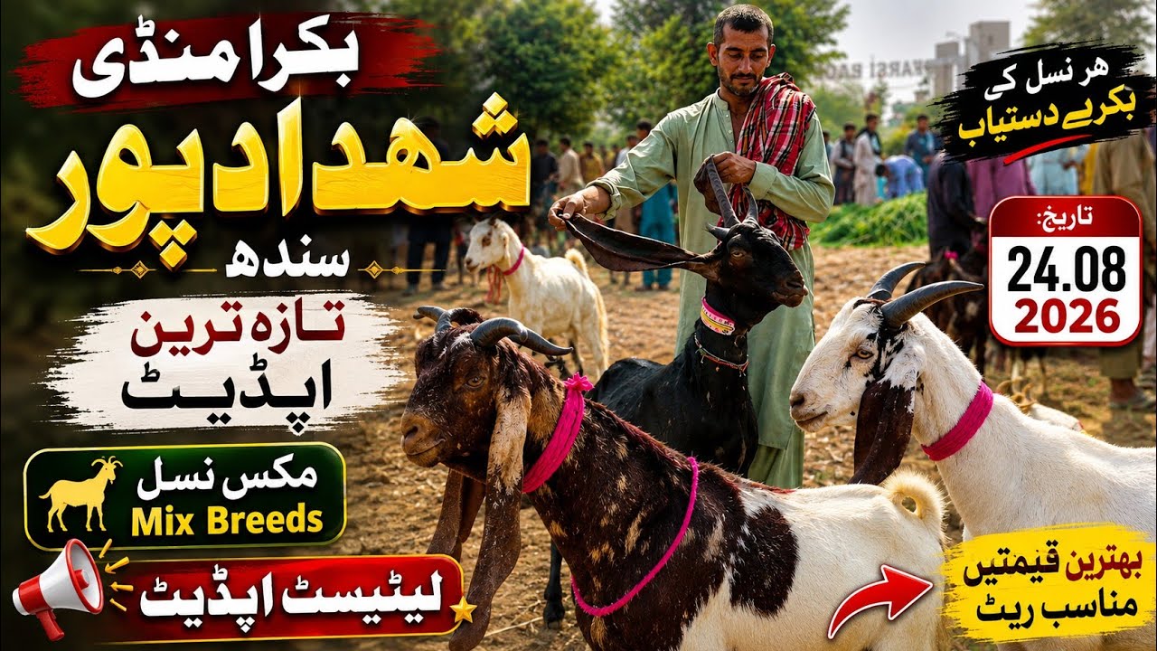 Bakra Mandi Shahdadpur Sindh | 24 August 2026 | Mix Breeds Bakra Rate | Latest Update