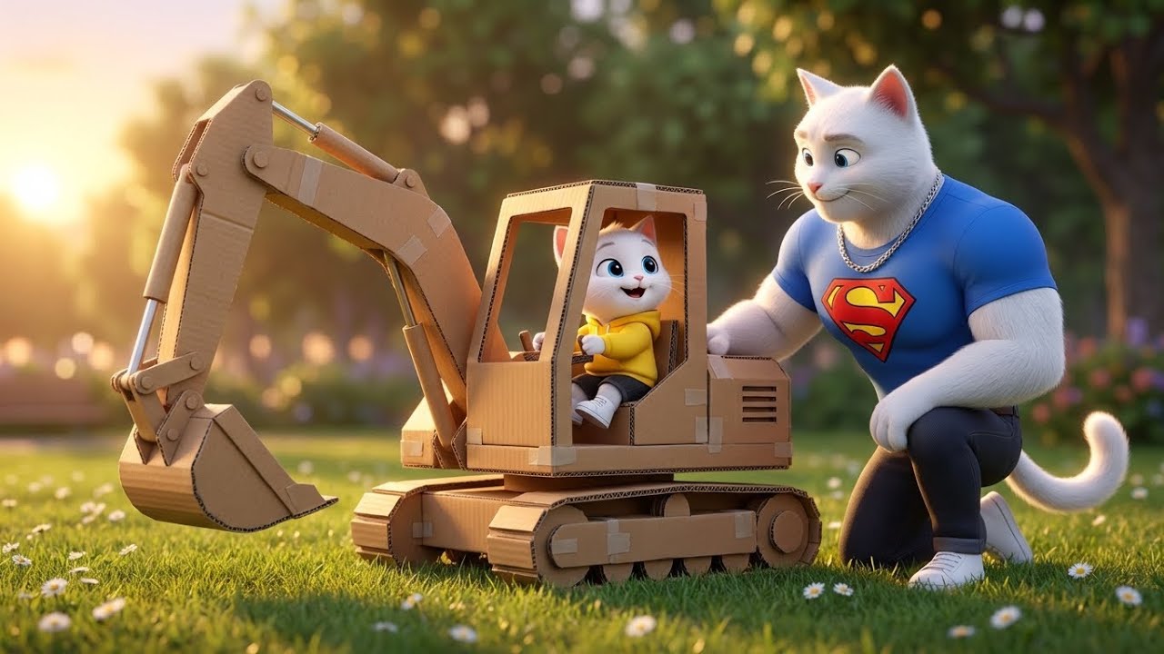A Kitten Gets Teased for a Cardboard Excavator — Will His Dream Be Broken? | Ai Cat Story