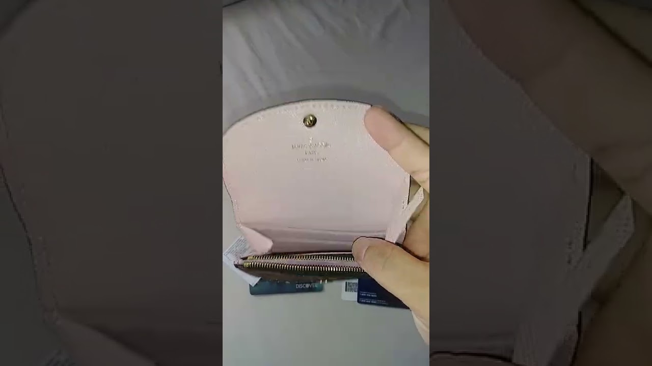 Louis Vuitton: What fits inside the Rosalie Coin Purse in Damier Ebene with Gold Tone Snap Button