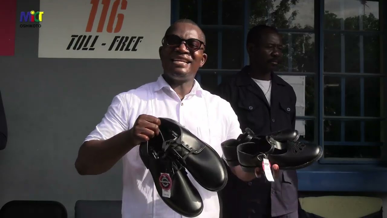 Member of parliament donates school shoes to vulnerable learners at Kandumbe Combined School