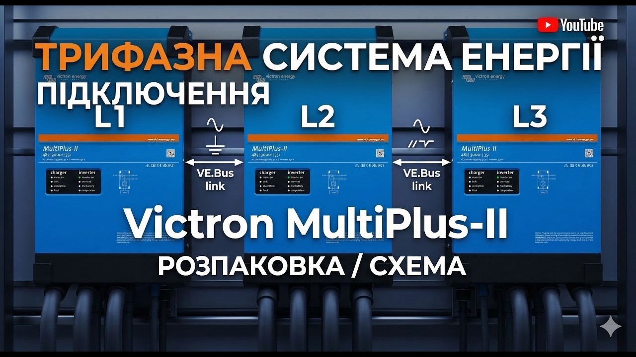 Підключення MultiPlus-II 48/3000 в трифазну схему