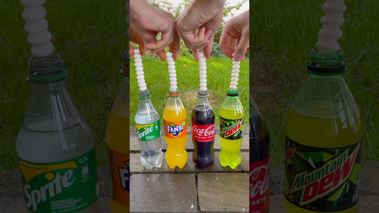 Coca Cola, Fanta, Sprite und Mentos | Experiment #Shorts