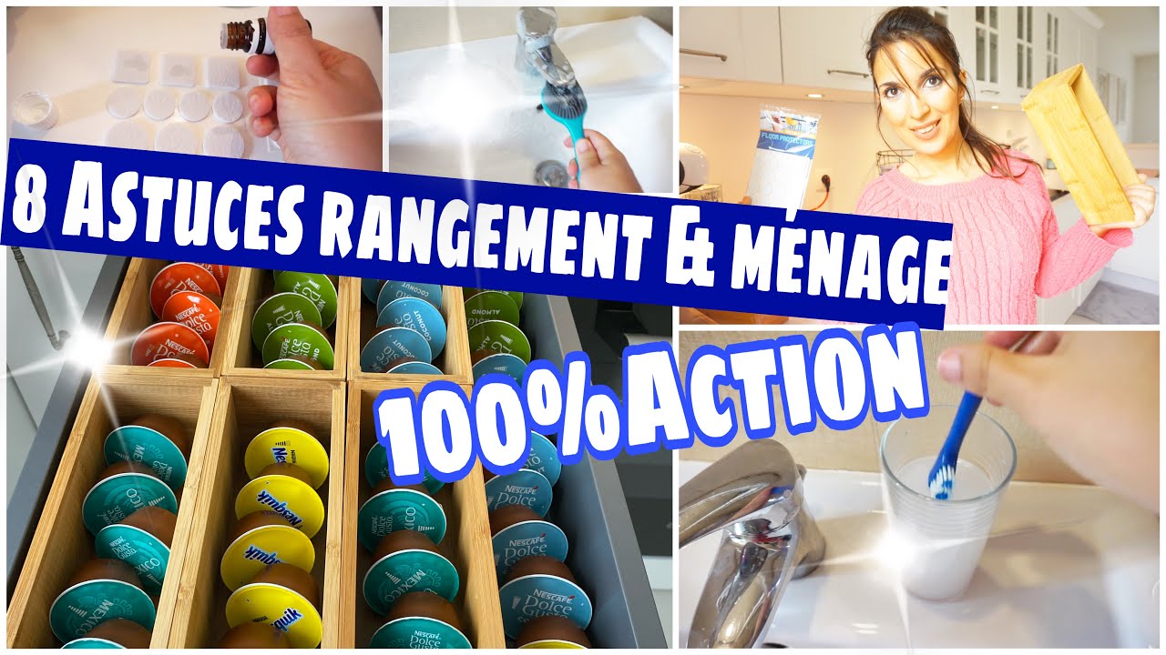 ✨8 ASTUCES RANGEMENT ET MÉNAGE 100%ACTION | ORGANISATION À PETITS PRIX ✨
