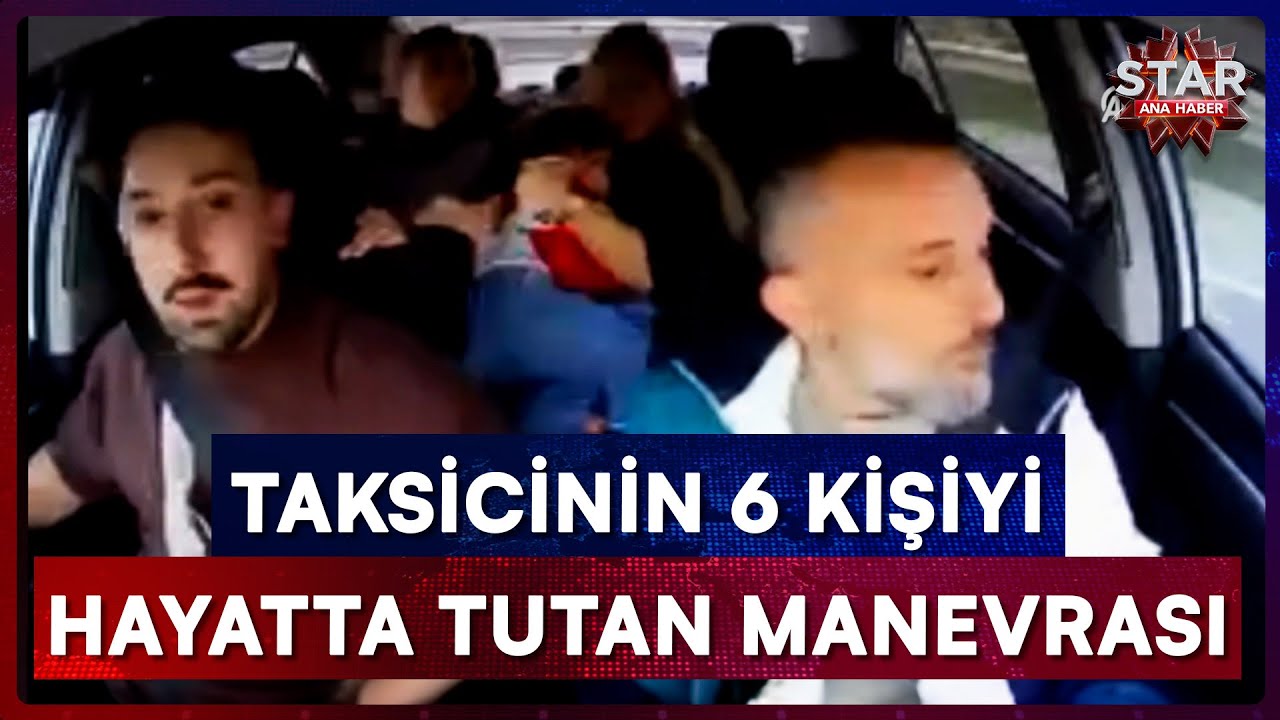Taksici İçinde Hamile Kadın ve Çocukların Olduğu Aracında Yaptığı Manevrayla Herkesi Hayatta Tuttu