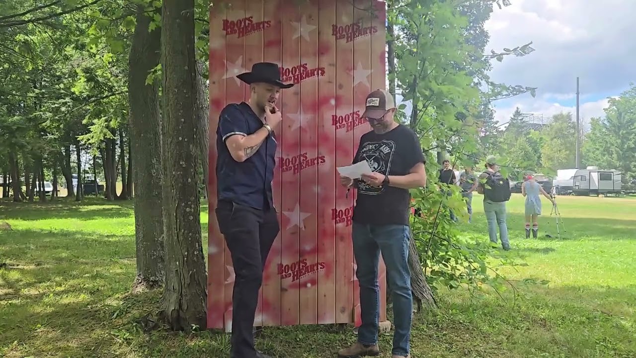 Jackson Dean backstage at Boots And Hearts.