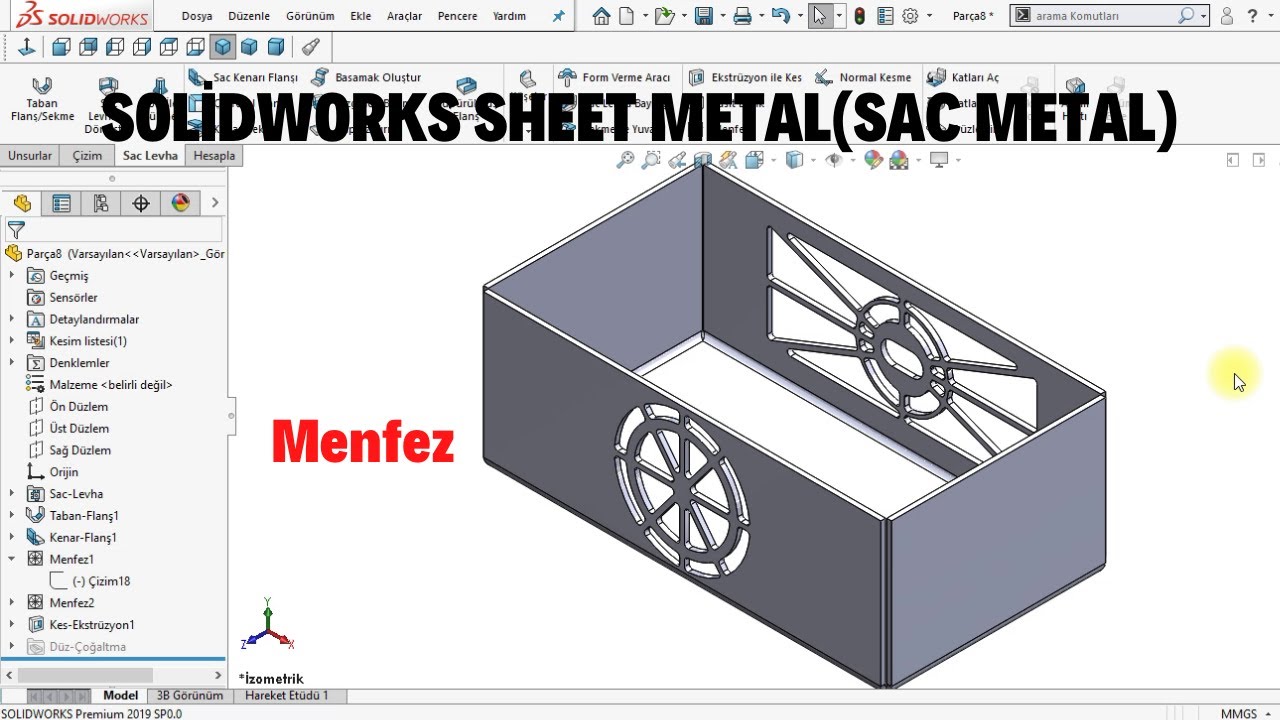 SOLİDWORKS SHEET METAL(SAC METAL) Menfez  Komutu  #solidworks