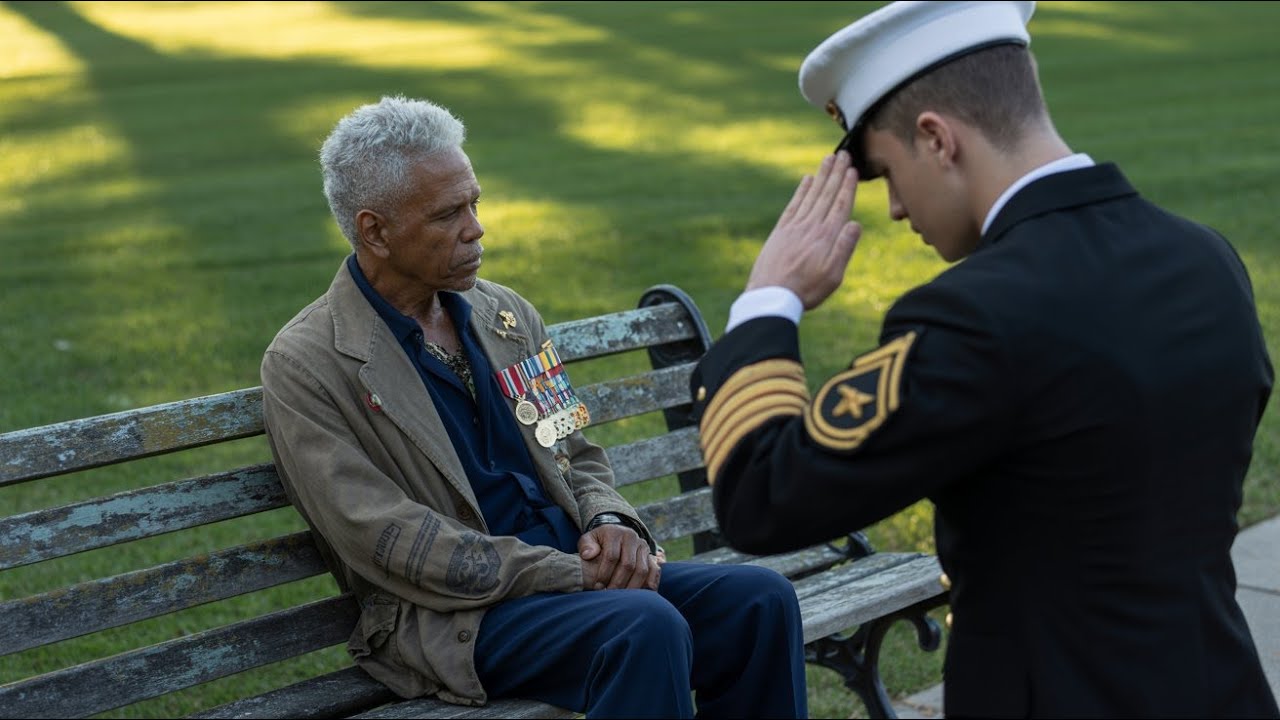 veterano negro pensó que lo habían olvidado... pero un SEAL nota su tatuaje y le hace una reverencia