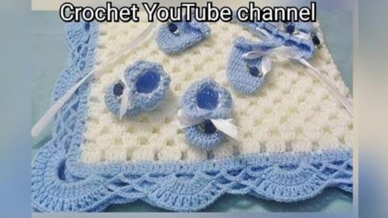 بطانية بيبي كروشيه  EASY Crochet Baby Blanket For Absolute Beginners / قناة #كروشيه_يوتيوب #1million