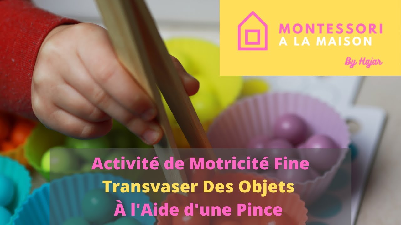 Activité Montessori de Motricité - Transvaser avec une pince