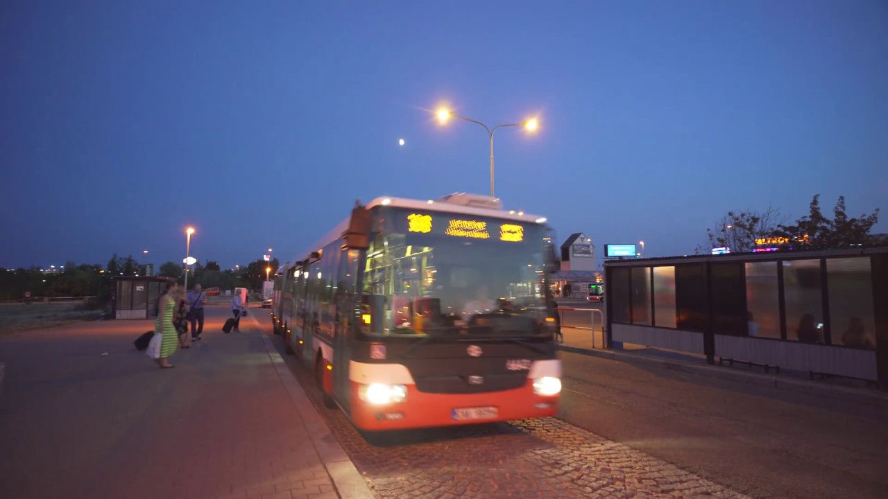 Czech Republic, bus 100 ride from Zličín to Letiště / Prague Airport Terminal 2