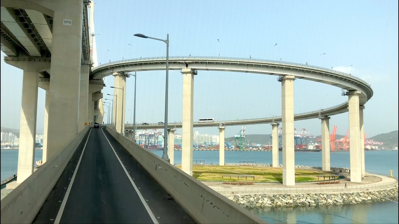 Busan Harbor Bridge Drive Over - Part 01