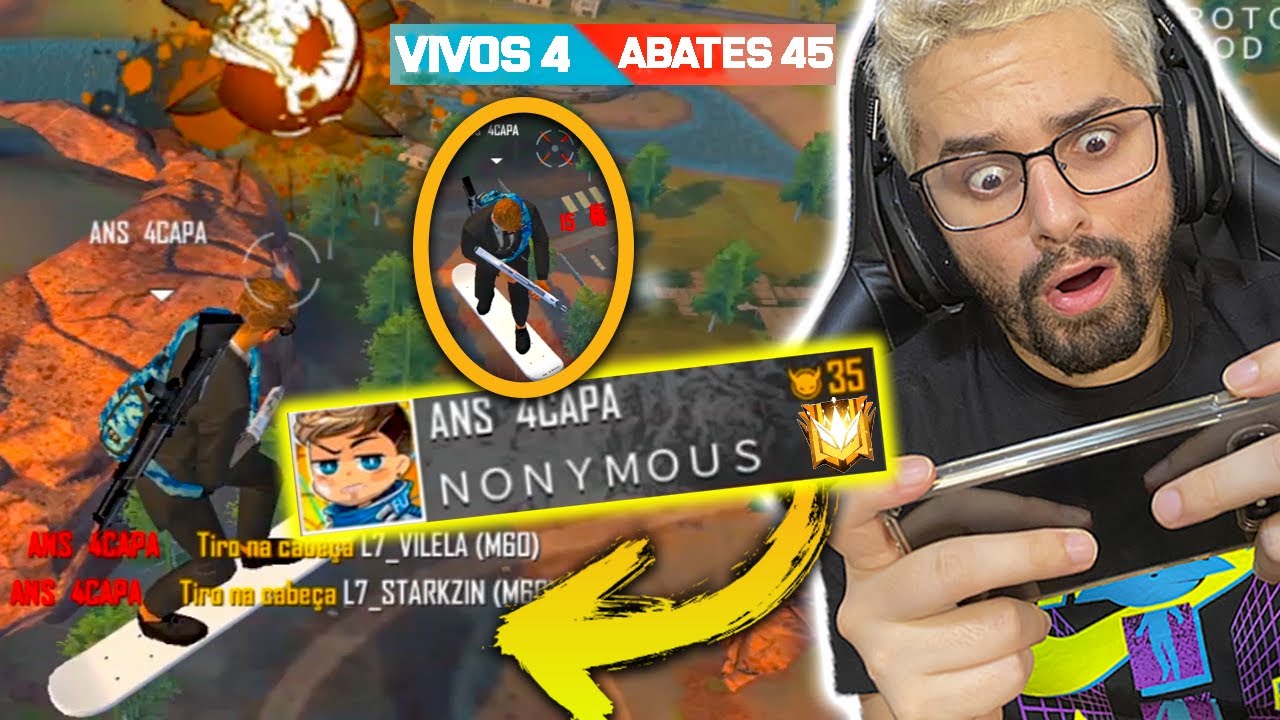 (IMPOSSÍVEL)TRAPACEIRO FEZ 45 KILLS VOANDO no FREE FIRE! MATOU O MAPA INTEIRO