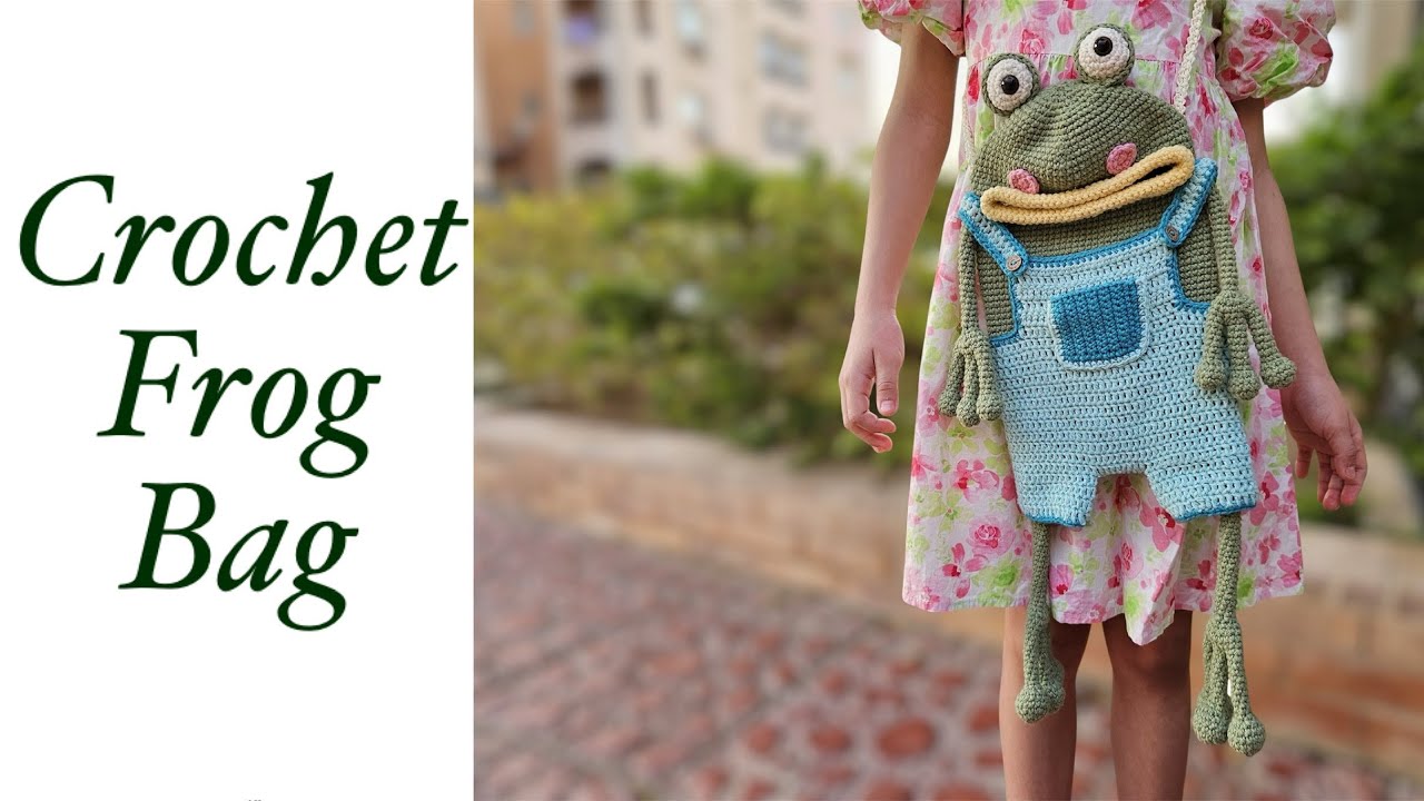 شنطه الضفدع الاميجرومي الجزء التاني crochet 🐸 frog bag