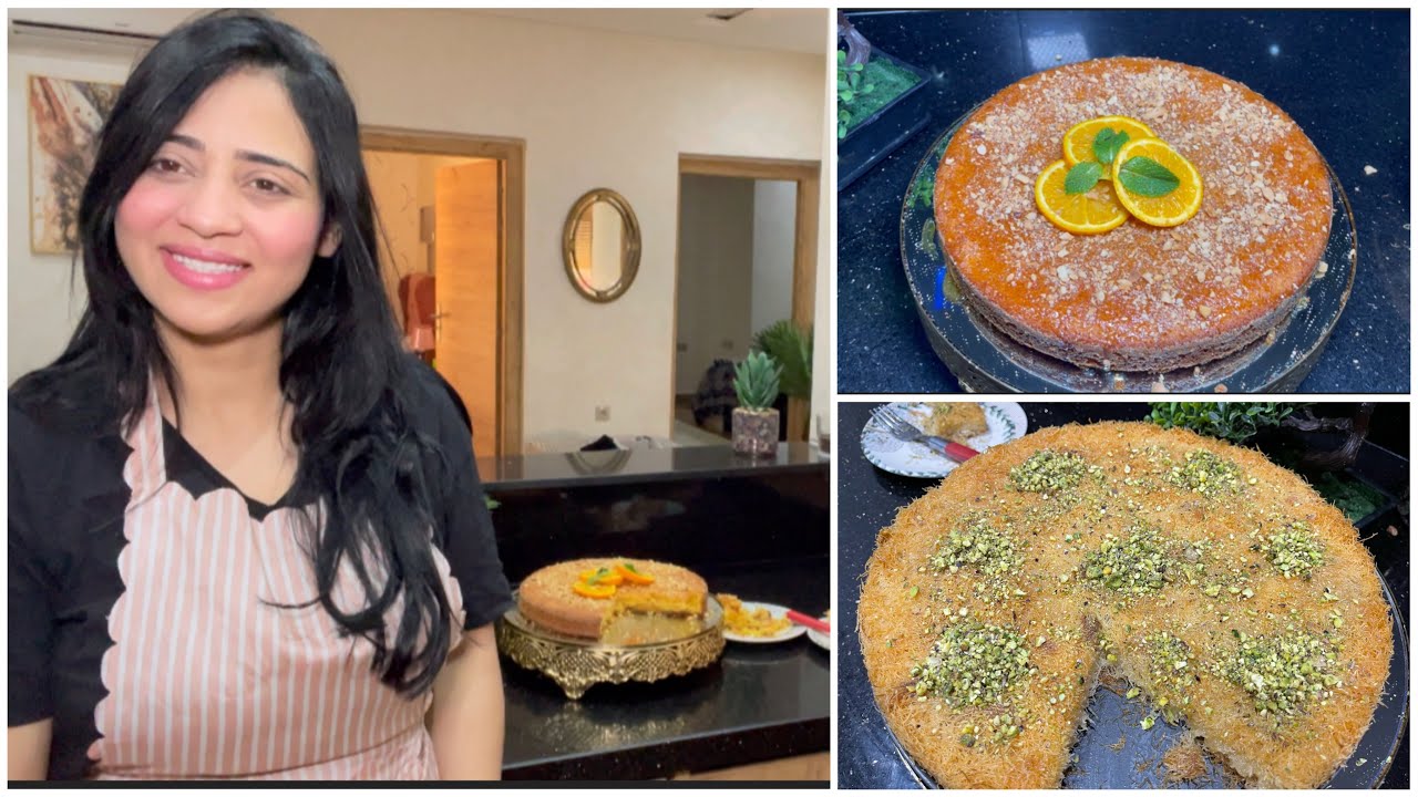 لأول مرة كنافة بالقشطة💪🏻 ساهلة و اقتصادية 💜 بسبوسة ب بيضة واحدة خطييييرة 💫فيديو مطرطق