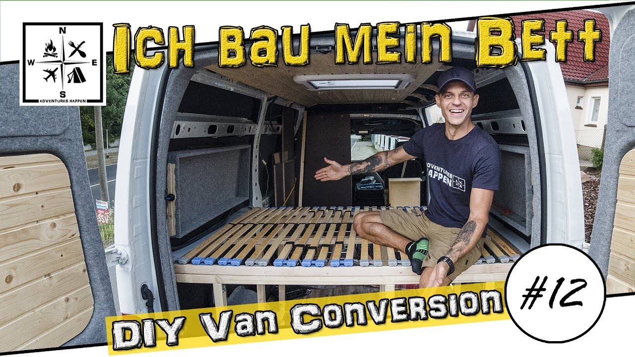 Ein Bett im Camper einbauen | Bettbau im Campervan  DIY Van Conversion 12 Renault Master