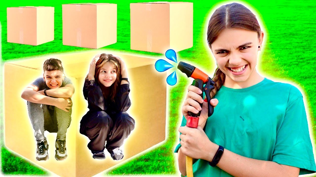 📦De-a v-ați ASCUNSELEA în CUTII 🚿Udați cu FURTUNUL  cu APĂ
