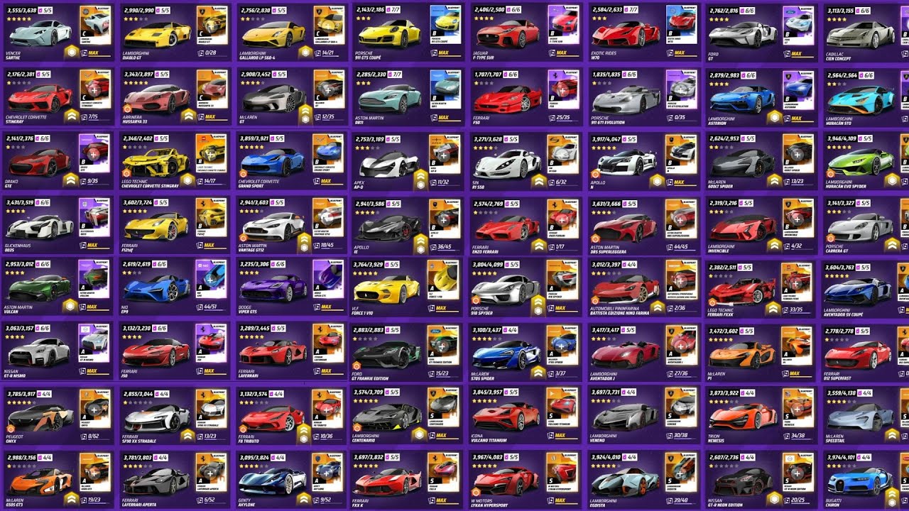 GARAGE LEVEL 23 - 129 CARS COLLECTION #asphaltlegends