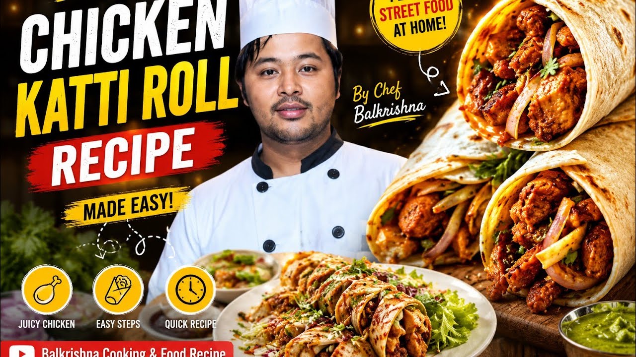  Chicken Katti Roll 🌯 by Balkrishna | Nepali Masala| by Balkrishna#chickenkattirol #chef 