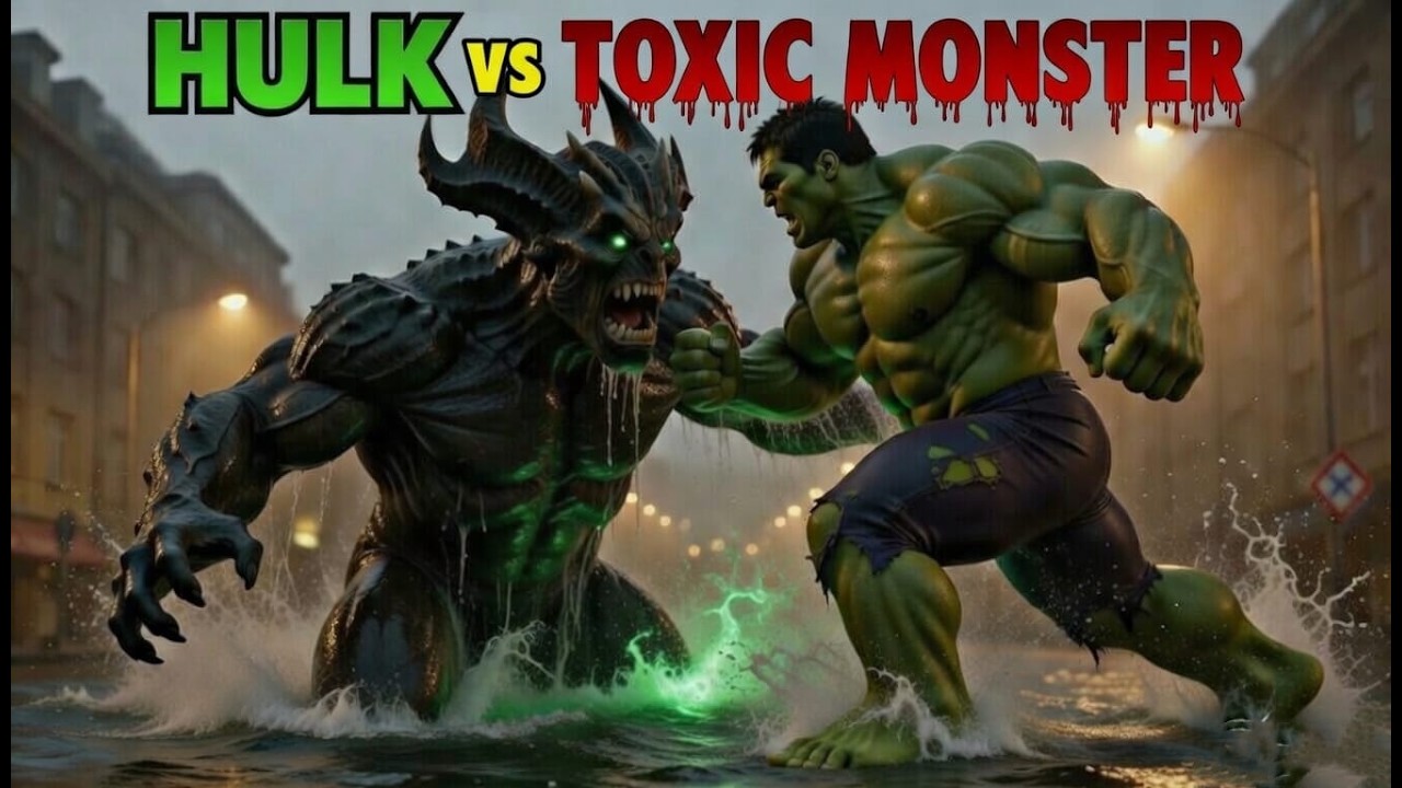 Hulk vs Toxic Monster: Ultimate City Destruction 4K Cinematic Battle 