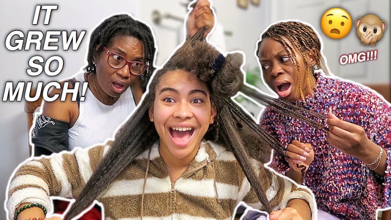 My Mom & Sister TAKE OUT My 3 Week OLD Box Braids!