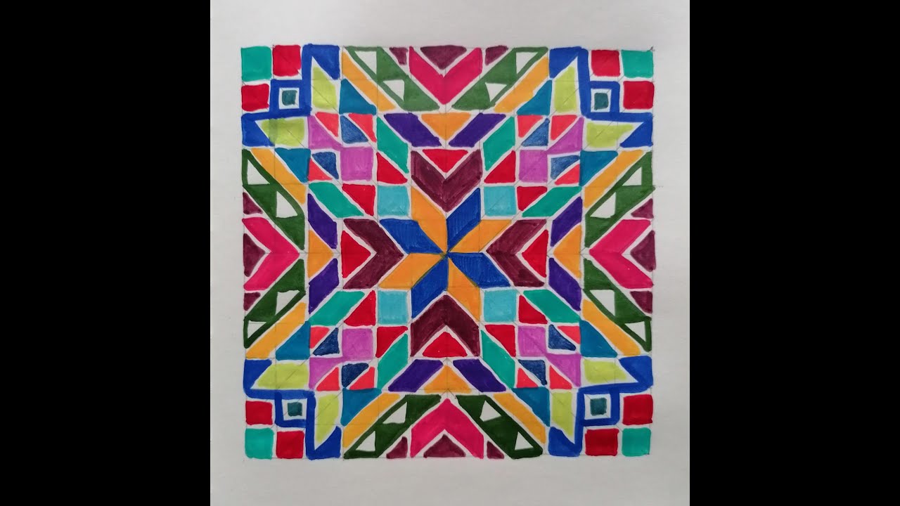 Easy to draw, easy to follow - Mosaic pattern, design and coloring for relaxation