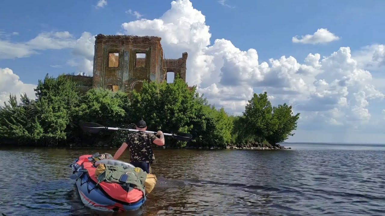 Приключение на байдарке по Днепру, три дня и три ночи, буря на реке, пробираемся сквозь лес, родник