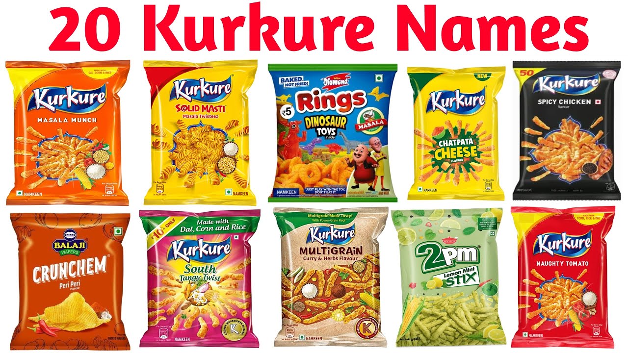 20 Kurkure Flavors Name | Learn Popular Kurkure Names in English & Hindi | Kids Educational Video