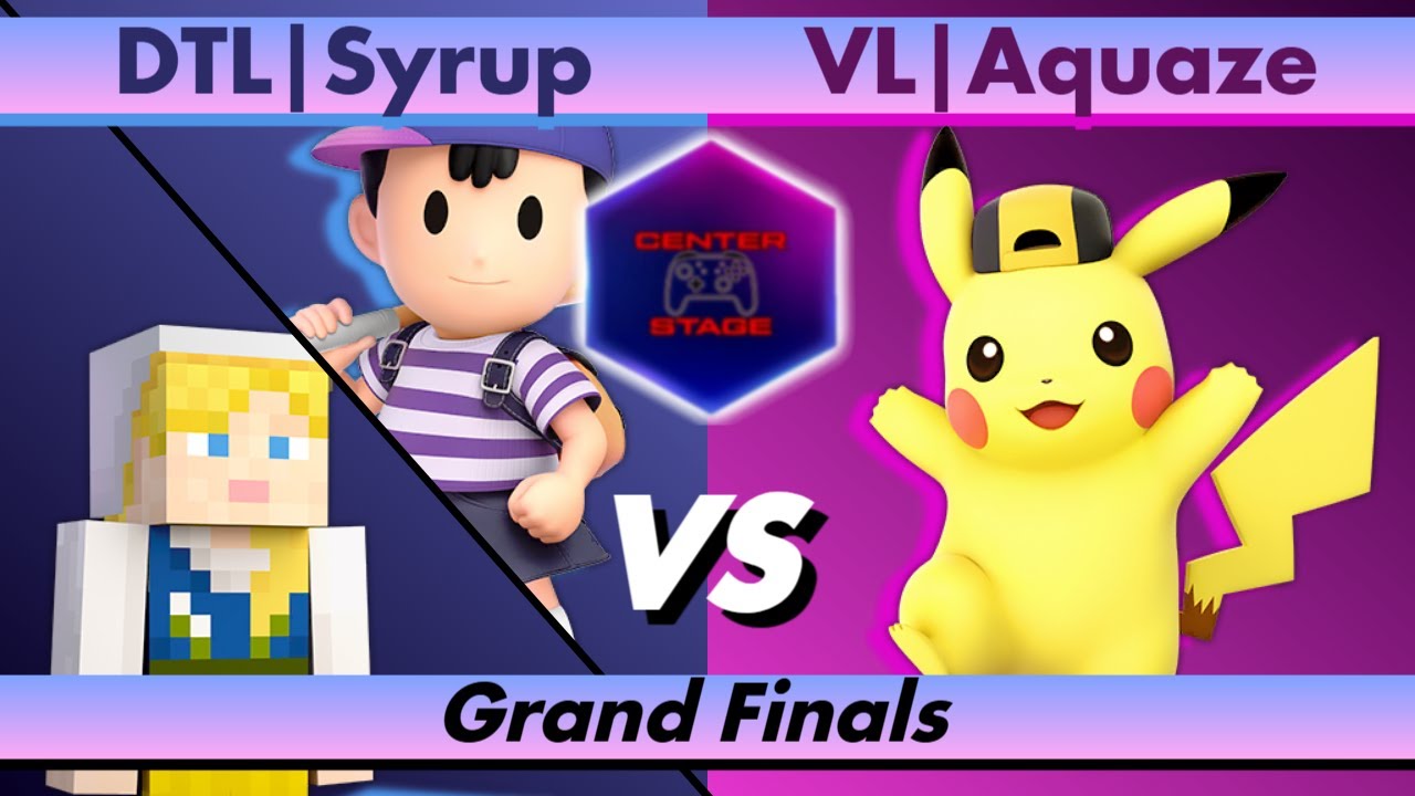 Center Stage #95 *GRAND FINALS* - DTL Syrup (Ness/Steve) vs VL Aquaze (Pikachu) -Smash Ultimate SSBU