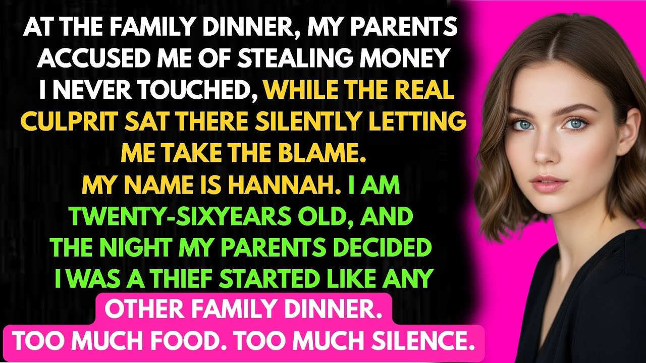 At the family dinner, my parents accused me of stealing money I never touched, while the real...