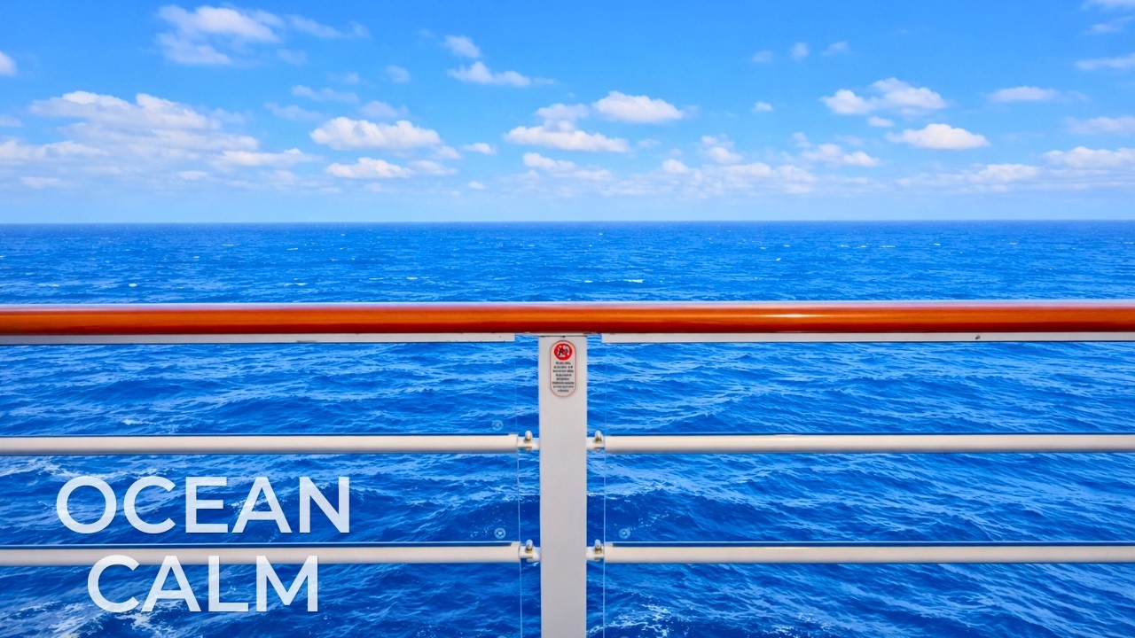 Caribbean Ocean View from a Cruise Ship Balcony 🌊 | 1 Hour Sea Sounds (4K)